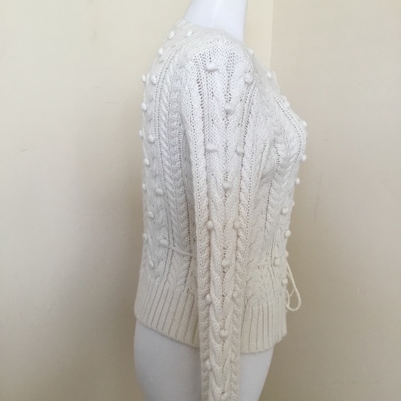 Alexandra Bartlett Cardigan Sweater Ivory Size PM - Picture 8 of 8